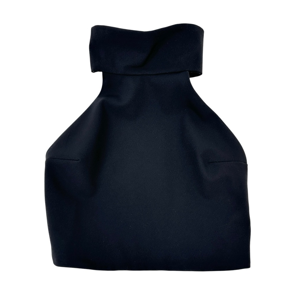 Bec & Bridge Black Cropped Open Back High NeckHalter Top Carolyn Besette Kennedy